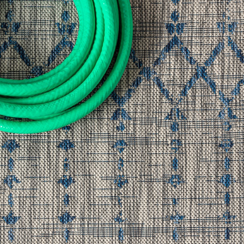 Ourika Moroccan Geometric Textured Weave Indoor/outdoor Runner Rug