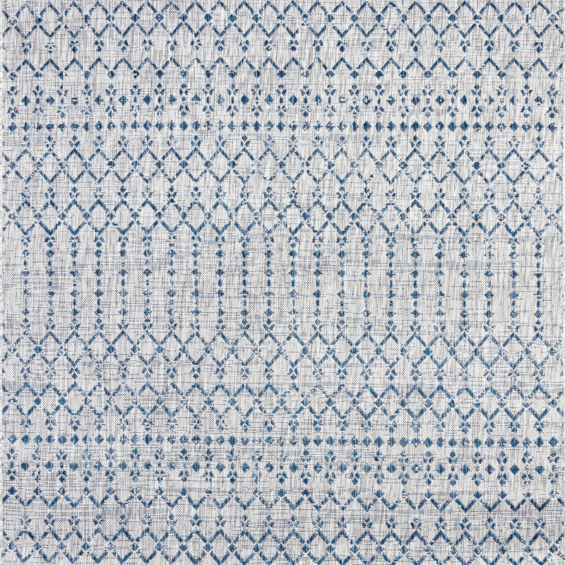 Ourika Moroccan Geometric Textured Weave Indoor/outdoor Square Rug