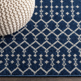 Ourika Moroccan Geometric Textured Weave Indoor/outdoor Runner Rug Navy/Light Gray / Runner / 2'2" X 8' – DETAIL