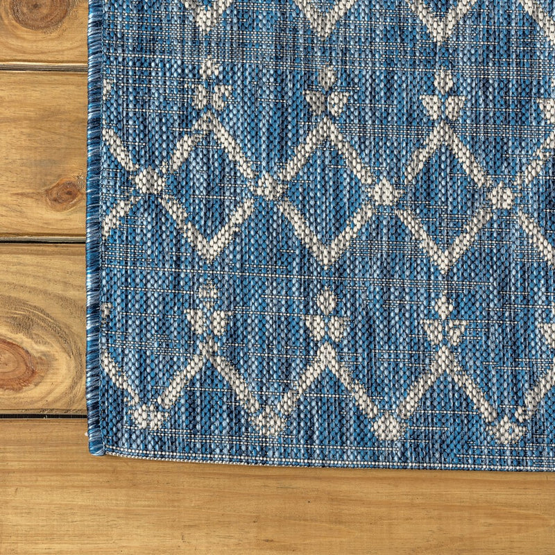 Ourika Moroccan Geometric Textured Weave Indoor/outdoor Runner Rug