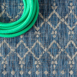Ourika Moroccan Geometric Textured Weave Indoor/outdoor Runner Rug