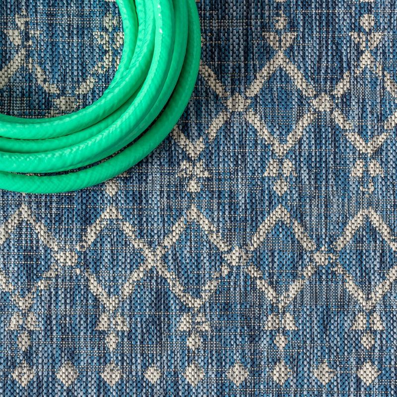 Ourika Moroccan Geometric Textured Weave Indoor/outdoor Runner Rug