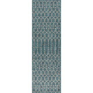 Ourika Moroccan Geometric Textured Weave Indoor/outdoor Runner Rug