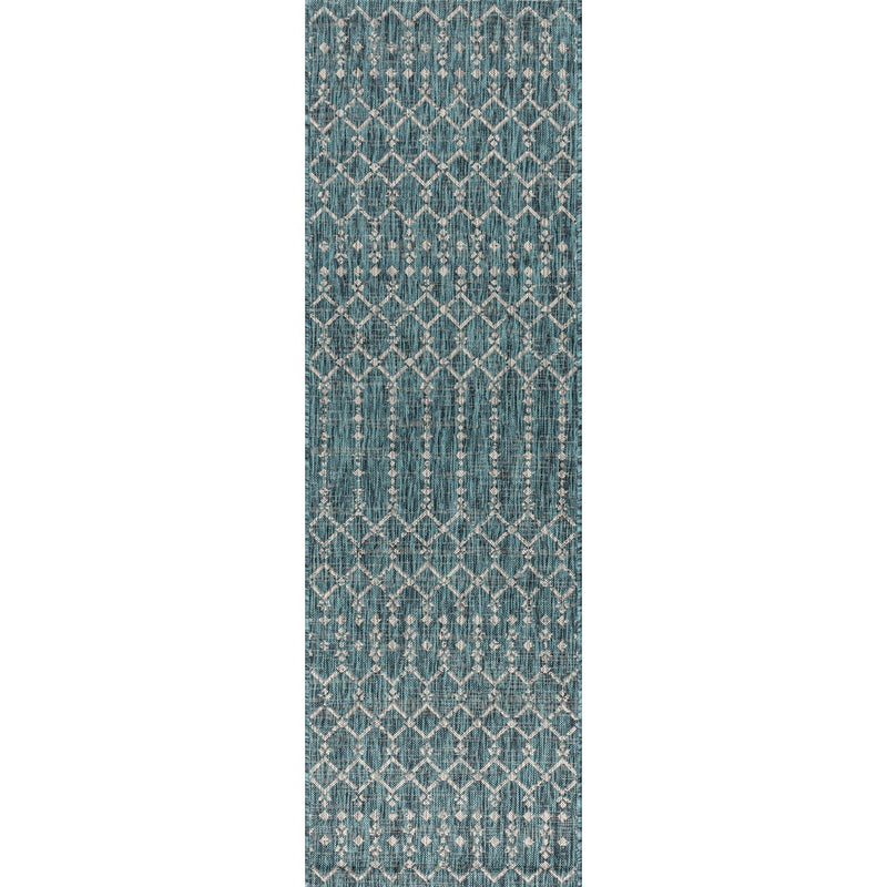 Ourika Moroccan Geometric Textured Weave Indoor/outdoor Runner Rug