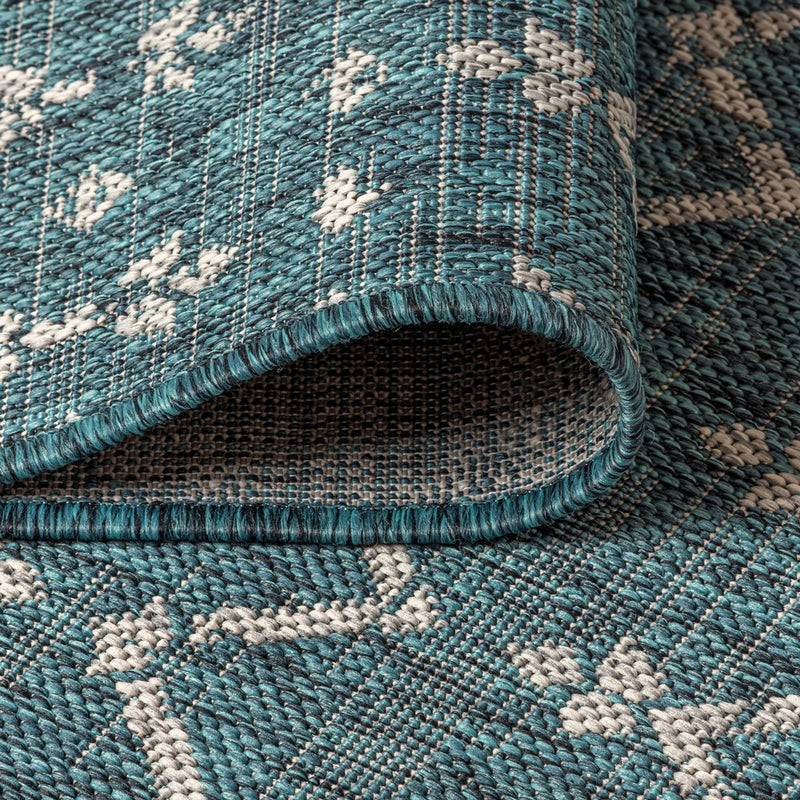 Ourika Moroccan Geometric Textured Weave Indoor/outdoor Square Rug