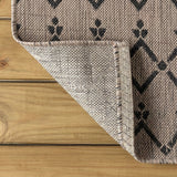 Ourika Moroccan Geometric Textured Weave Indoor/outdoor Runner Rug Natural/Black / Runner / 2'2" X 8' – BACK