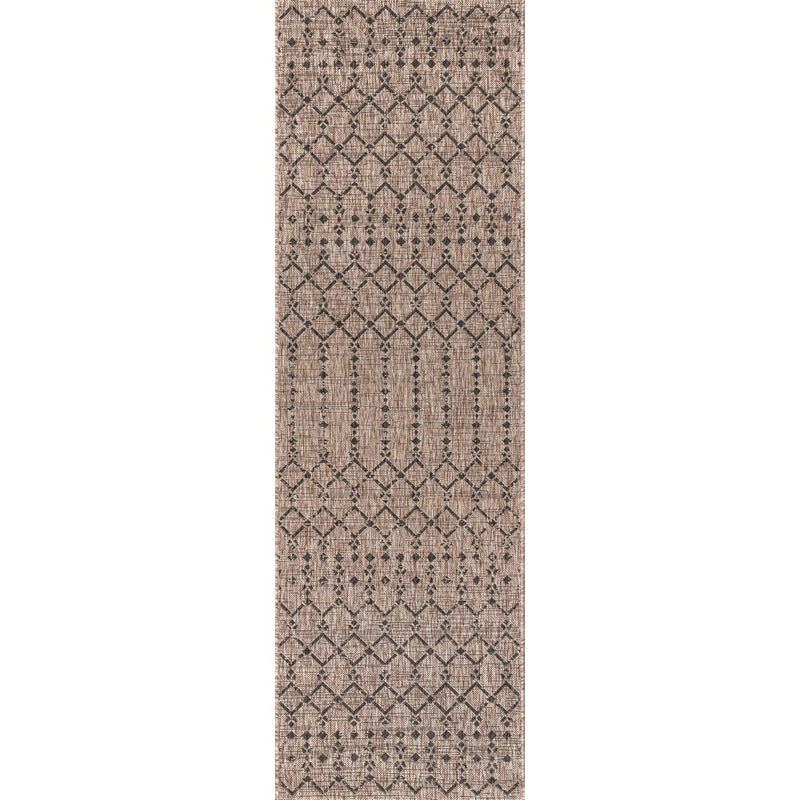 Ourika Moroccan Geometric Textured Weave Indoor/outdoor Runner Rug