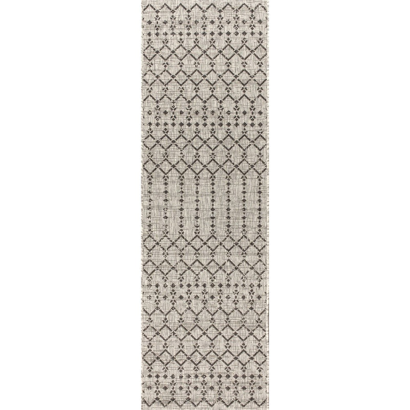 Ourika Moroccan Geometric Textured Weave Indoor/outdoor Runner Rug
