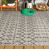Ourika Moroccan Geometric Textured Weave Indoor/outdoor Area Rug