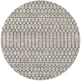 Ourika Moroccan Geometric Textured Weave Indoor/outdoor Round Rug