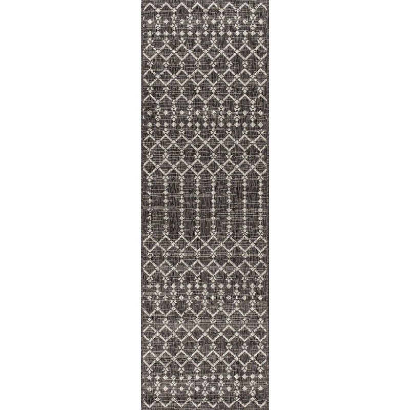 Ourika Moroccan Geometric Textured Weave Indoor/outdoor Runner Rug