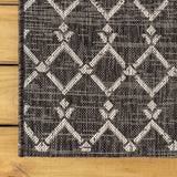 Ourika Moroccan Geometric Textured Weave Indoor/outdoor Square Rug