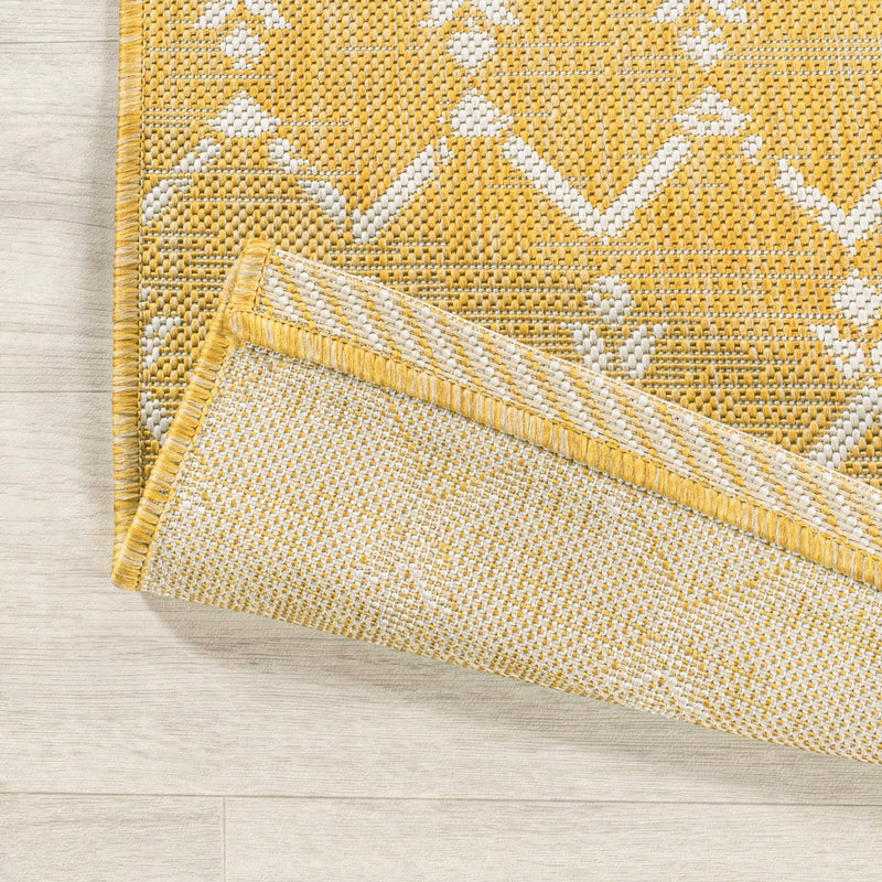 Ourika Moroccan Geometric Textured Weave Indoor/outdoor Square Rug