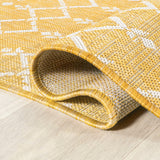 Ourika Moroccan Geometric Textured Weave Indoor/outdoor Square Rug