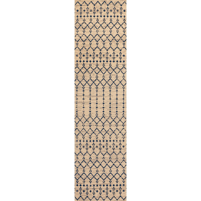 Ourika Moroccan Geometric Textured Weave Indoor/outdoor Runner Rug