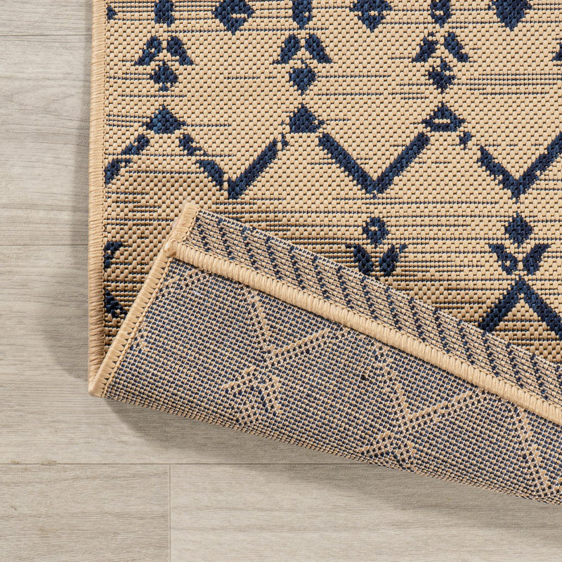 Ourika Moroccan Geometric Textured Weave Indoor/outdoor Square Rug