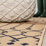 Ourika Moroccan Geometric Textured Weave Indoor/outdoor Square Rug