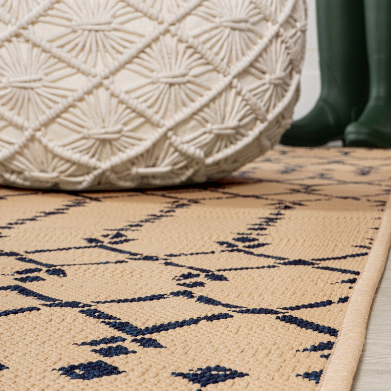 Ourika Moroccan Geometric Textured Weave Indoor/outdoor Square Rug