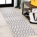 Ourika Moroccan Geometric Textured Weave Indoor/outdoor Runner Rug