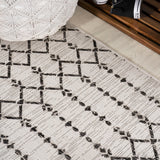 Ourika Moroccan Geometric Textured Weave Indoor/outdoor Square Rug