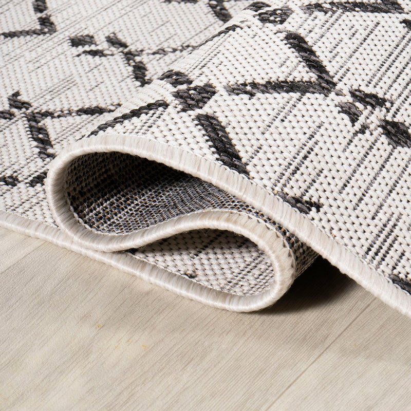 Ourika Moroccan Geometric Textured Weave Indoor/outdoor Square Rug