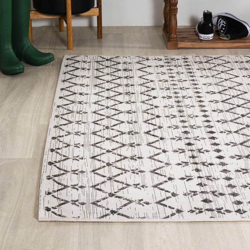 Ourika Moroccan Geometric Textured Weave Indoor/outdoor Area Rug