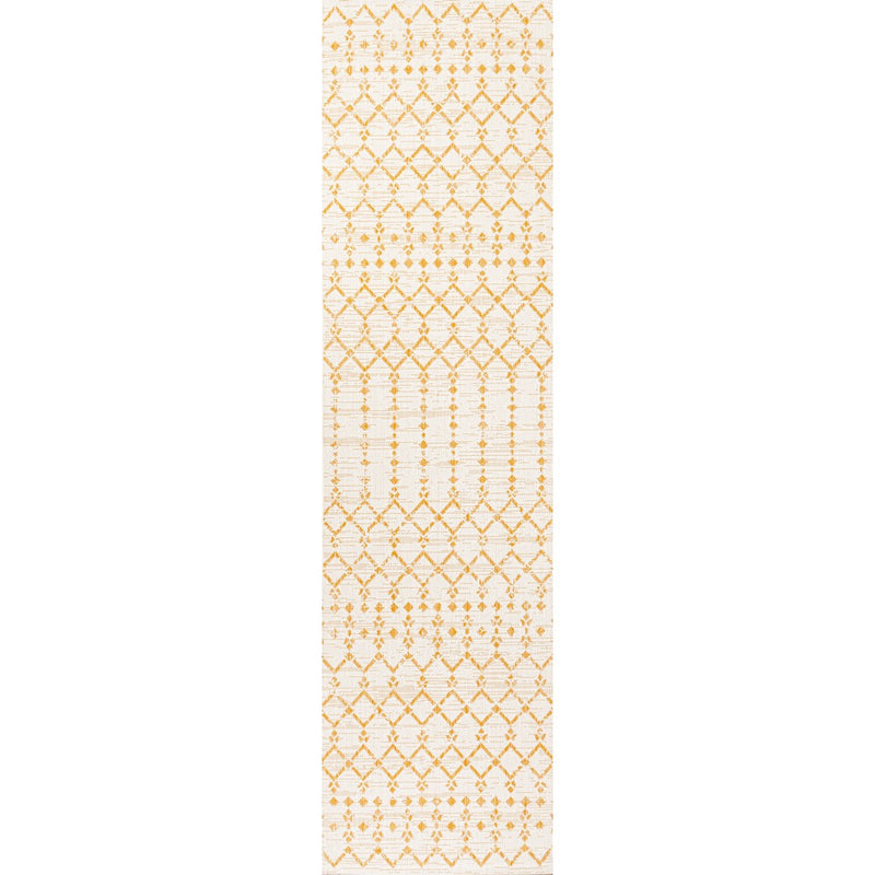 Ourika Moroccan Geometric Textured Weave Indoor/outdoor Runner Rug