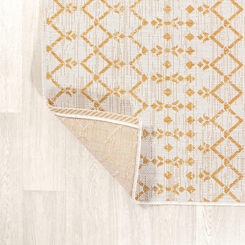 Ourika Moroccan Geometric Textured Weave Indoor/outdoor Runner Rug