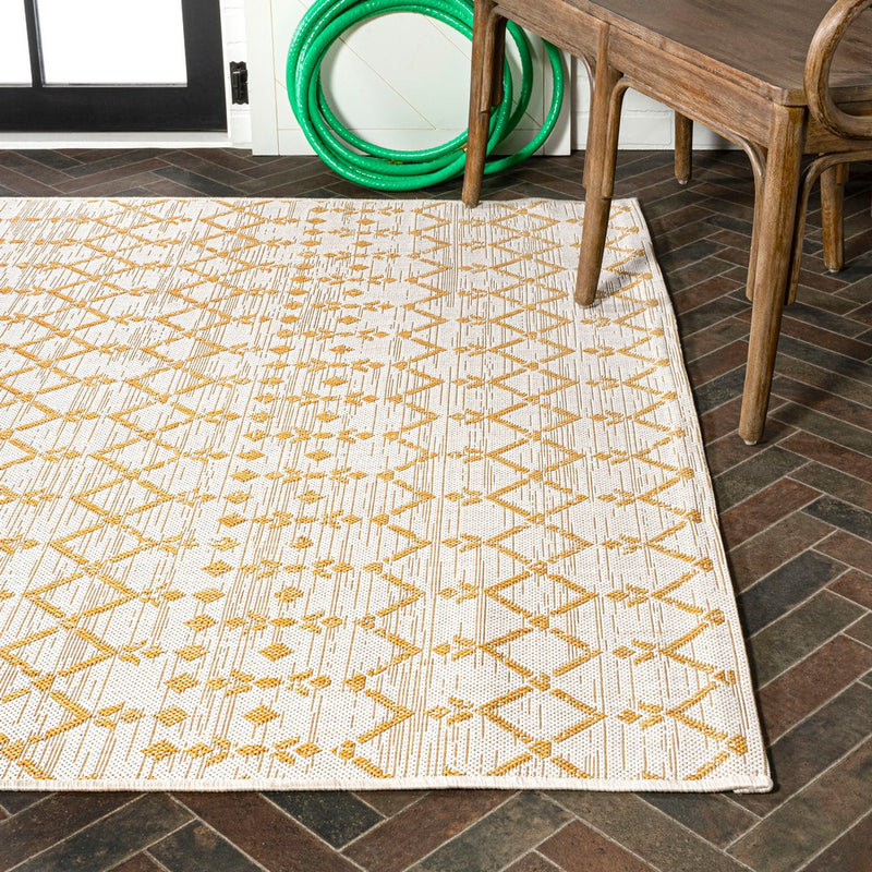 Ourika Moroccan Geometric Textured Weave Indoor/outdoor Area Rug
