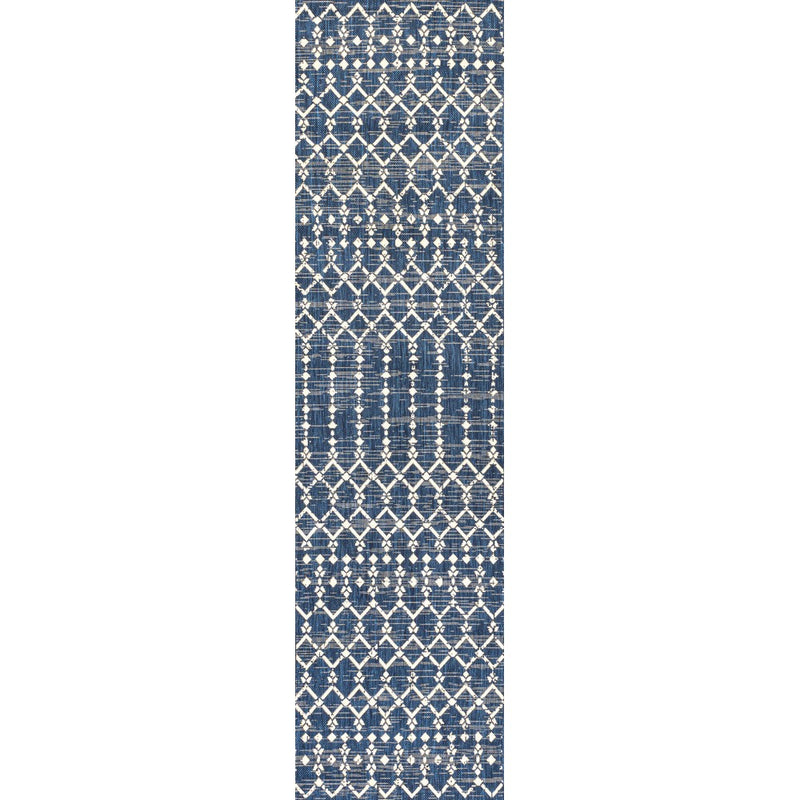 Ourika Moroccan Geometric Textured Weave Indoor/outdoor Runner Rug