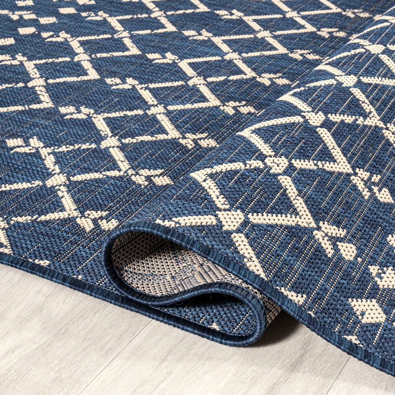 Ourika Moroccan Geometric Textured Weave Indoor/outdoor Runner Rug