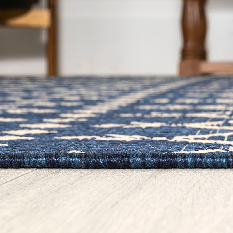 Ourika Moroccan Geometric Textured Weave Indoor/outdoor Square Rug