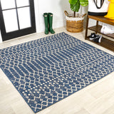 Ourika Moroccan Geometric Textured Weave Indoor/outdoor Square Rug
