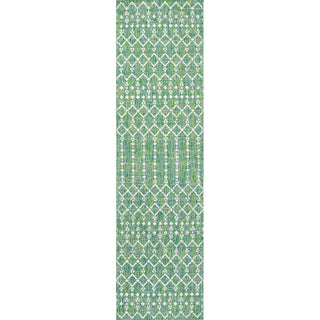 Ourika Moroccan Geometric Textured Weave Indoor/outdoor Runner Rug
