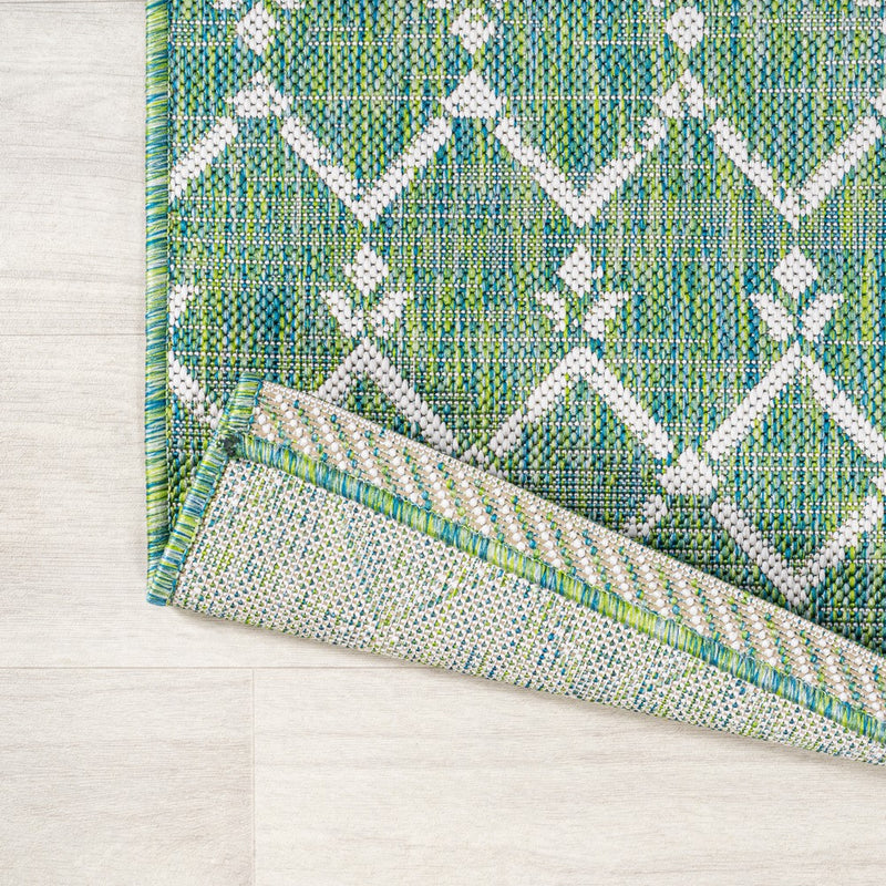 Ourika Moroccan Geometric Textured Weave Indoor/outdoor Runner Rug
