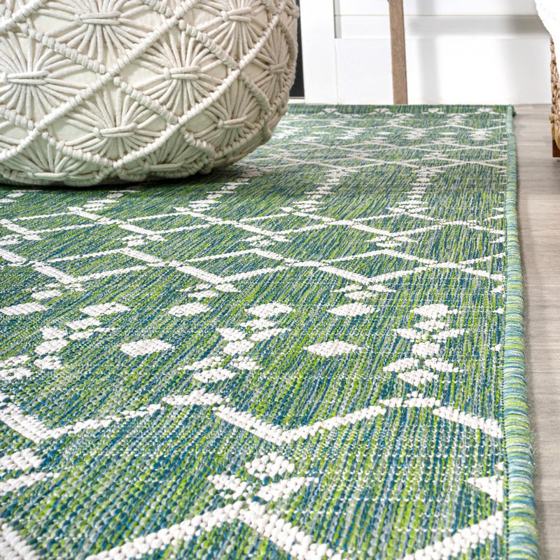 Ourika Moroccan Geometric Textured Weave Indoor/outdoor Rug