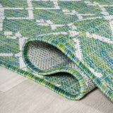 Ourika Moroccan Geometric Textured Weave Indoor/outdoor Runner Rug
