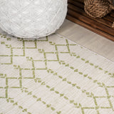 Ourika Moroccan Geometric Textured Weave Indoor/outdoor Square Rug