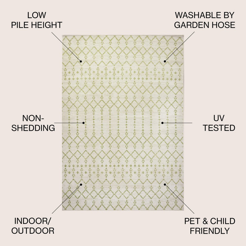 Ourika Moroccan Geometric Textured Weave Indoor/outdoor Rug