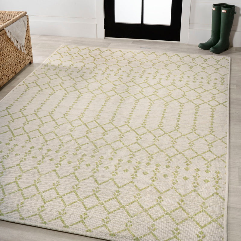 Ourika Moroccan Geometric Textured Weave Indoor/outdoor Rug