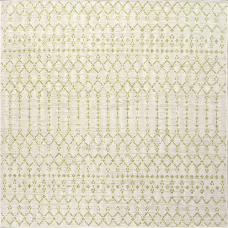 Ourika Moroccan Geometric Textured Weave Indoor/outdoor Square Rug
