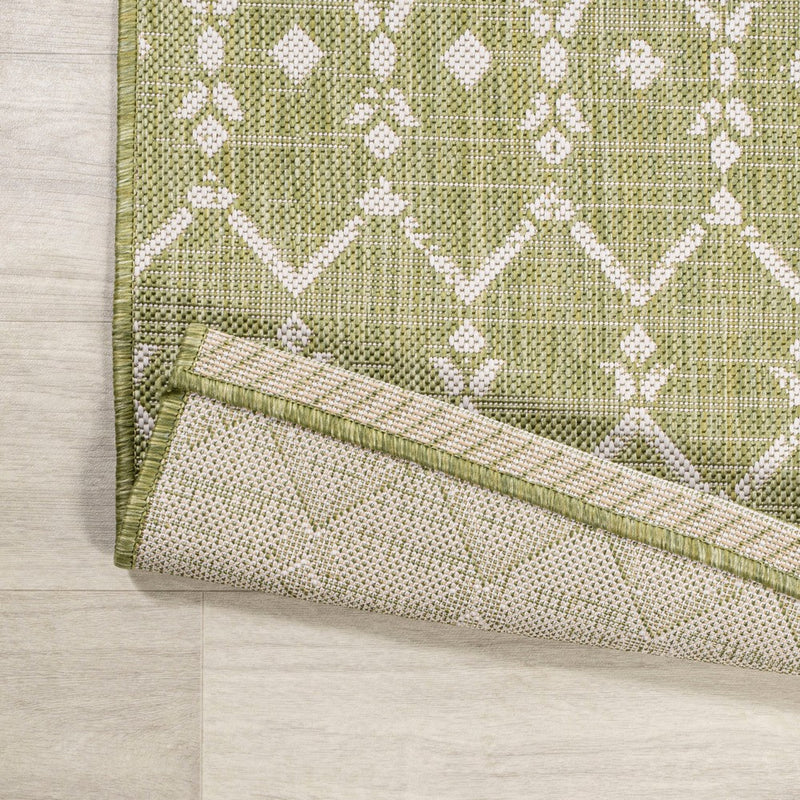 Ourika Moroccan Geometric Textured Weave Indoor/outdoor Square Rug