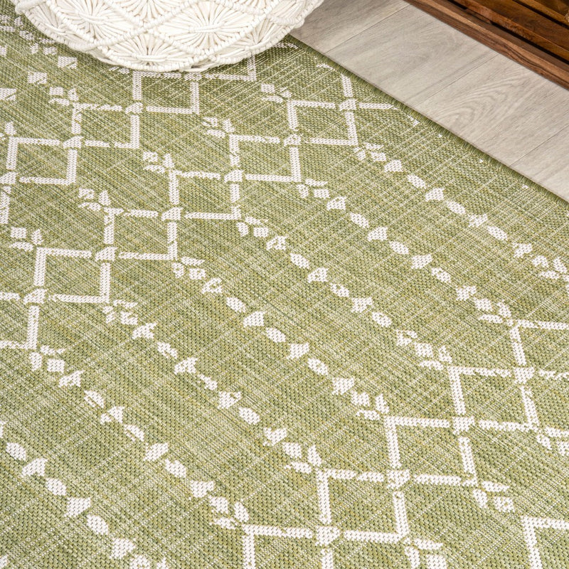 Ourika Moroccan Geometric Textured Weave Indoor/outdoor Rug