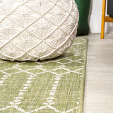 Ourika Moroccan Geometric Textured Weave Indoor/outdoor Runner Rug