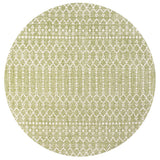 Ourika Moroccan Geometric Textured Weave Indoor/outdoor Round Rug