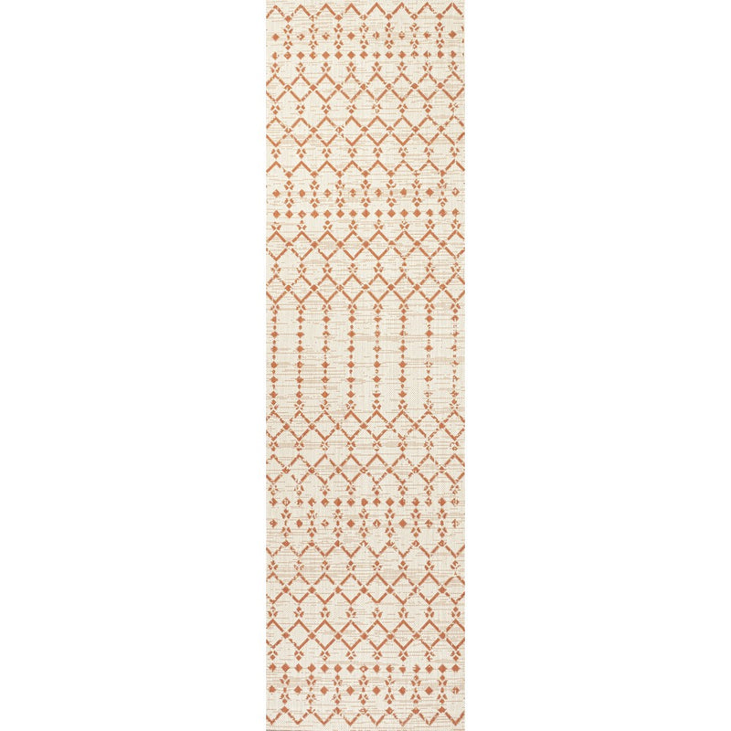 Ourika Moroccan Geometric Textured Weave Indoor/outdoor Runner Rug
