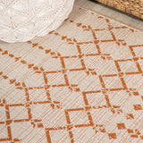 Ourika Moroccan Geometric Textured Weave Indoor/outdoor Square Rug
