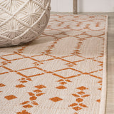 Ourika Moroccan Geometric Textured Weave Indoor/outdoor Square Rug