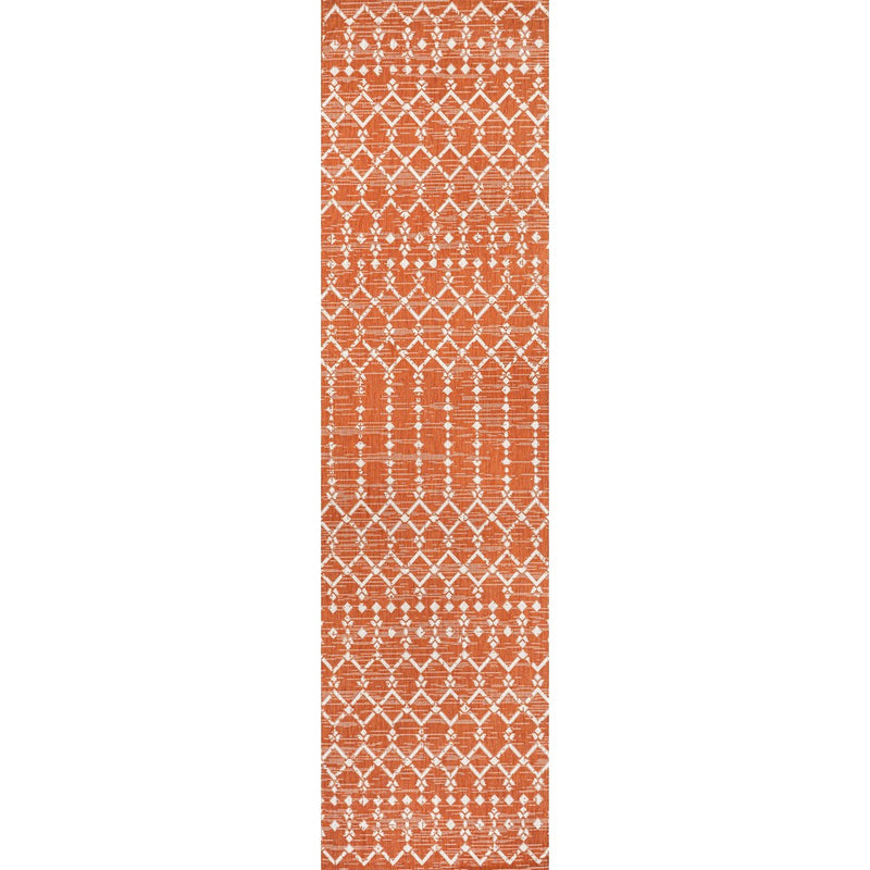Ourika Moroccan Geometric Textured Weave Indoor/outdoor Runner Rug