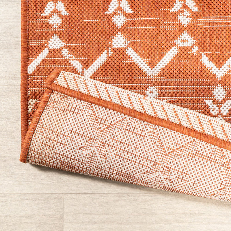 Ourika Moroccan Geometric Textured Weave Indoor/outdoor Runner Rug